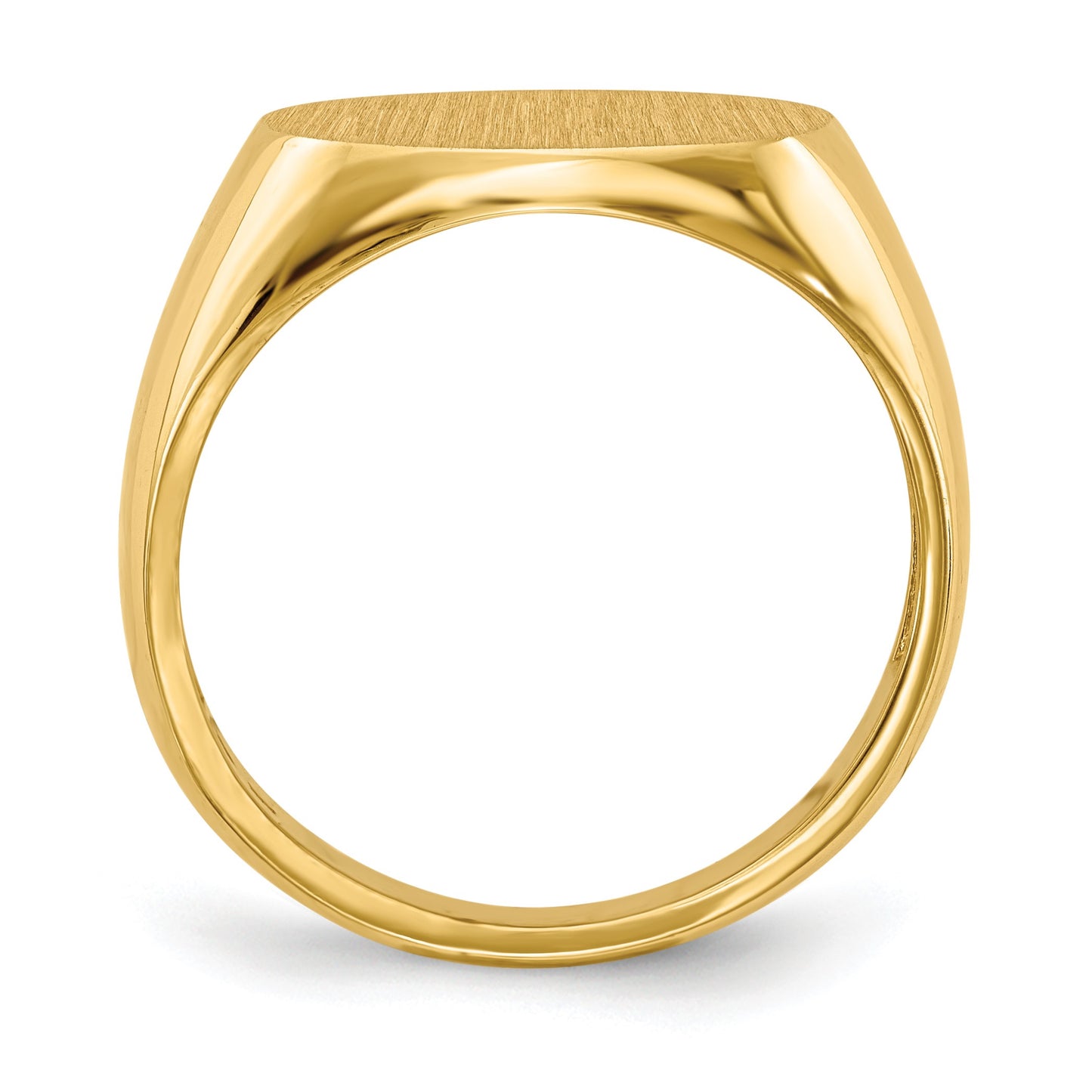 14k 16.0x12.0mm Oval Open Back Mens Signet Ring