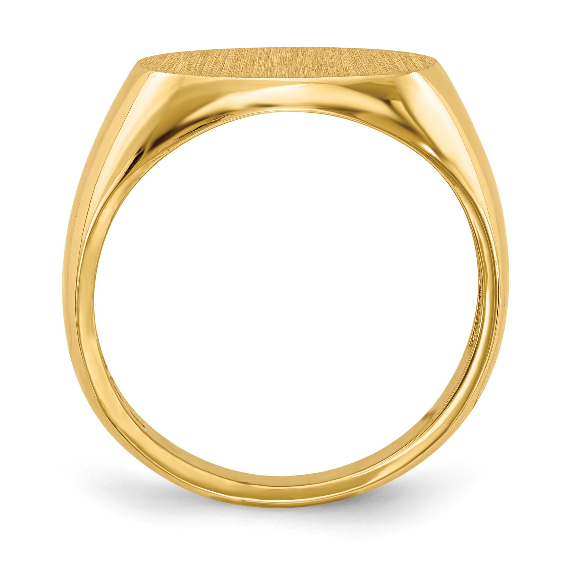 14k 16.0x12.0mm Oval Open Back Mens Signet Ring