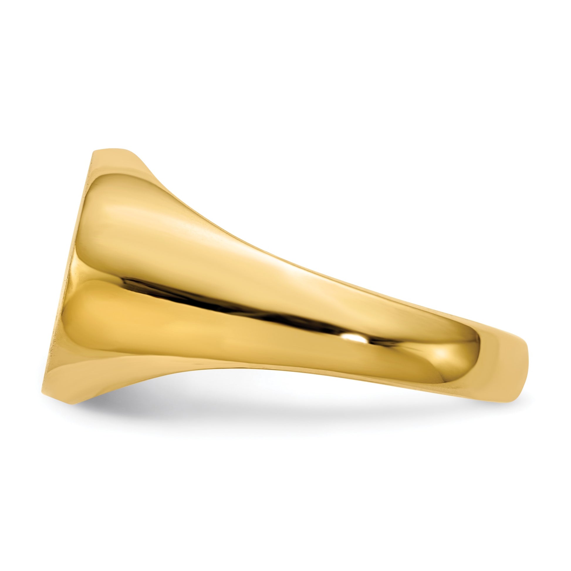 14k 16.0x12.0mm Oval Open Back Mens Signet Ring