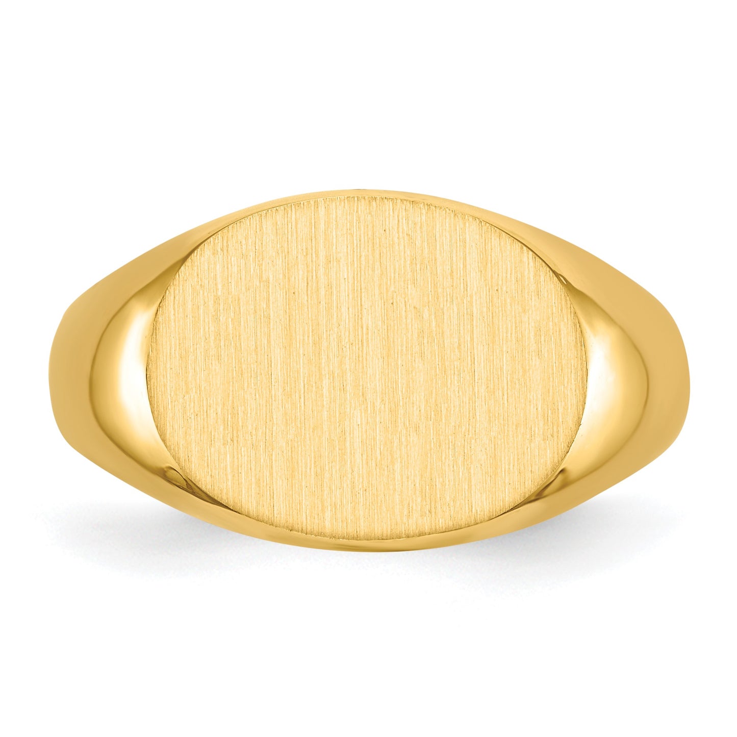14k 16.0x12.0mm Oval Open Back Mens Signet Ring