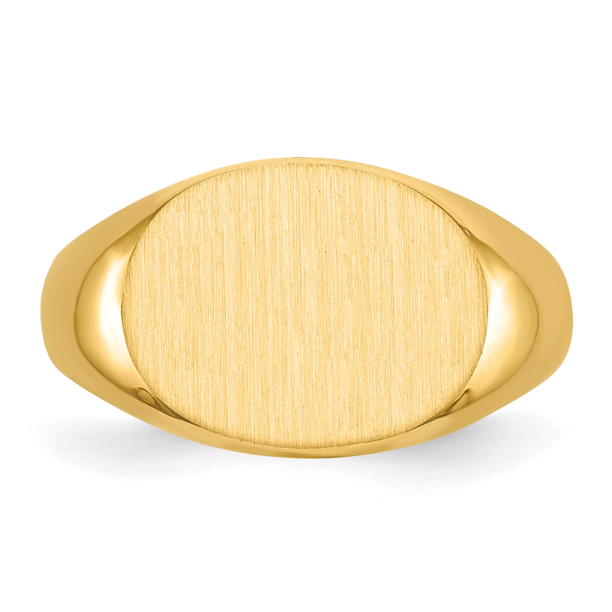 14k 16.0x12.0mm Oval Open Back Mens Signet Ring