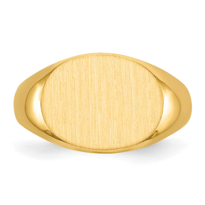 14k 16.0x12.0mm Oval Open Back Mens Signet Ring
