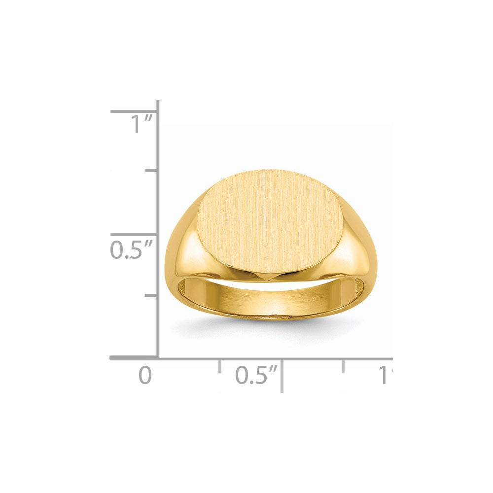 14k 12.0x16.0mm Open Back Mens Signet Ring