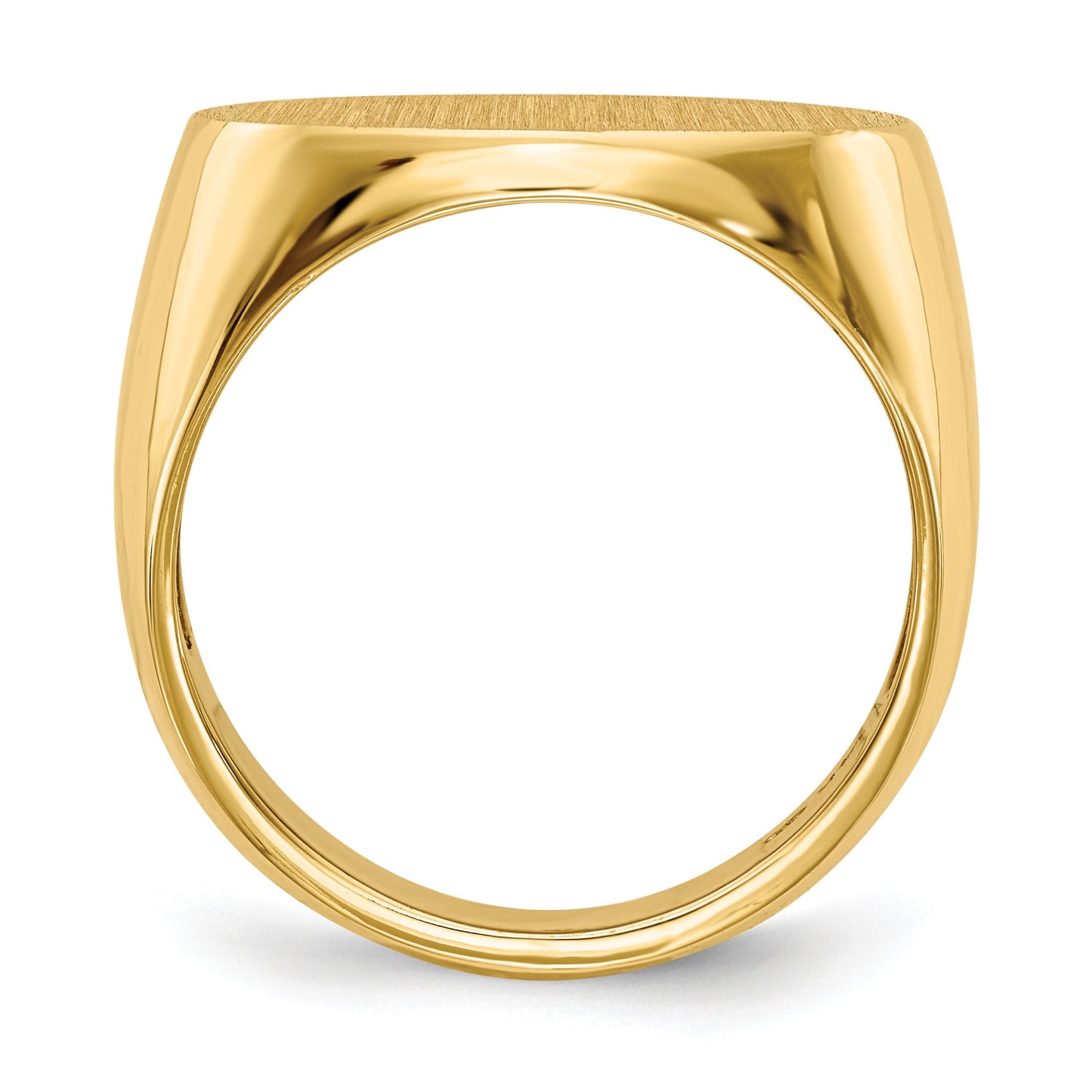 14k 19.0x13.0mm Oval Open Back Mens Signet Ring