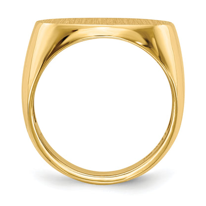 14k 19.0x13.0mm Oval Open Back Mens Signet Ring