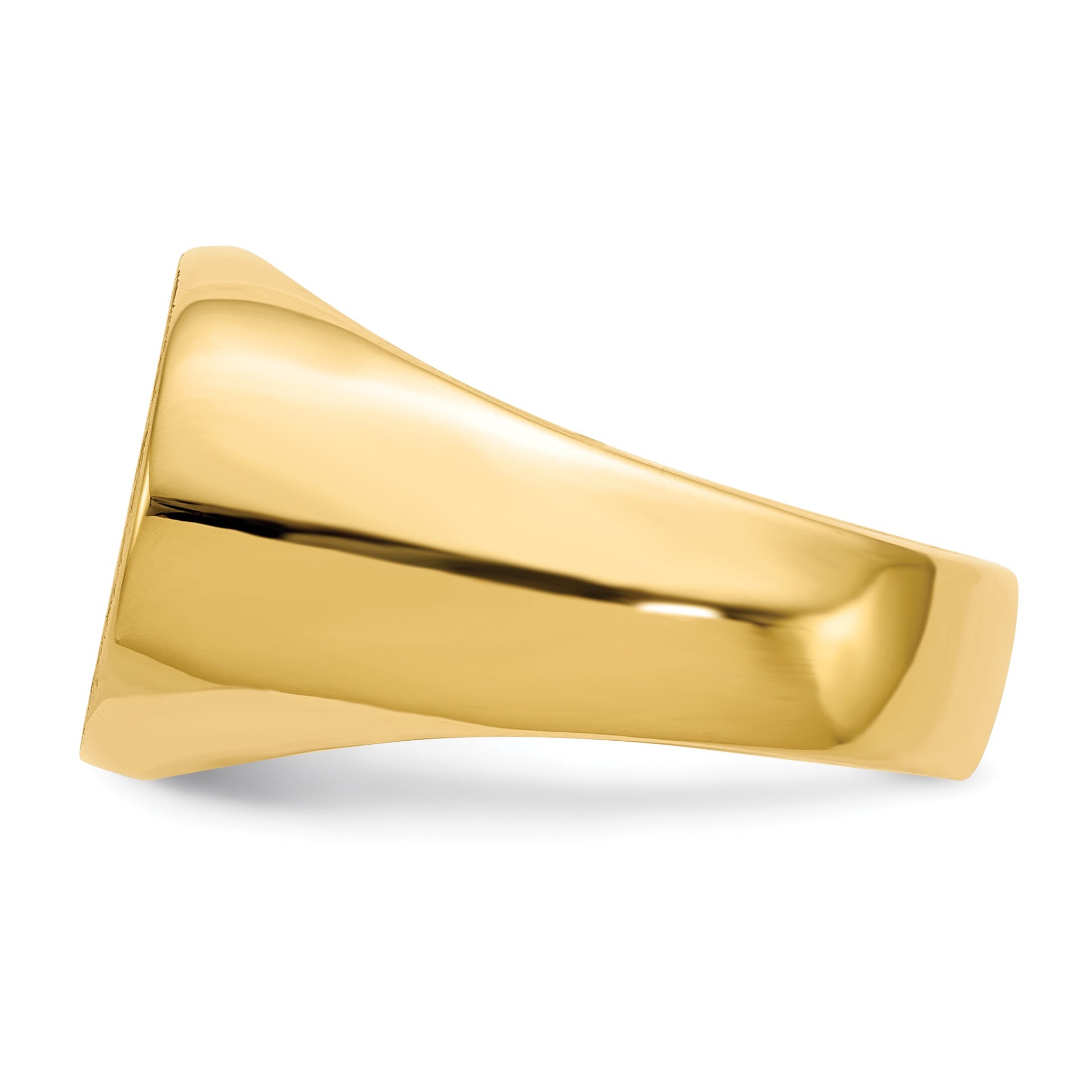 14k 19.0x13.0mm Oval Open Back Mens Signet Ring