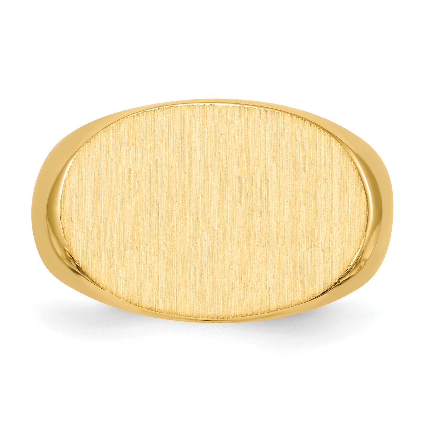14k 19.0x13.0mm Oval Open Back Mens Signet Ring