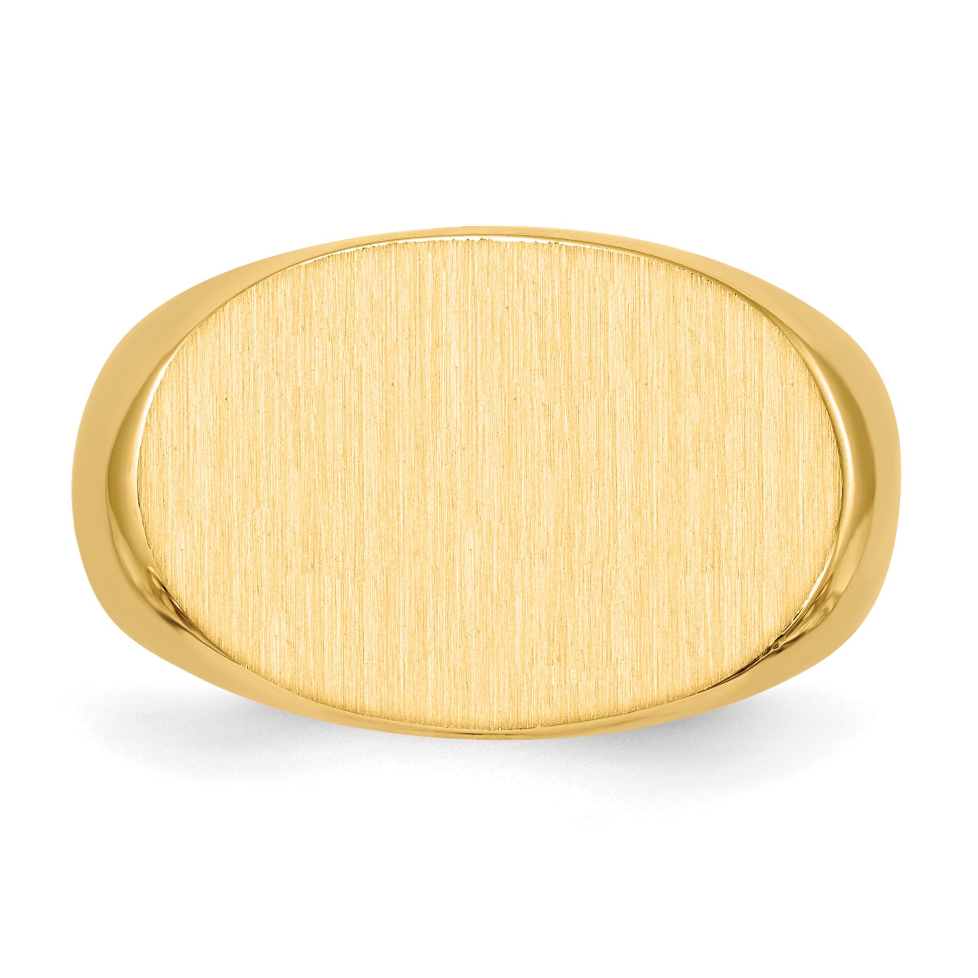 14k 19.0x13.0mm Oval Open Back Mens Signet Ring
