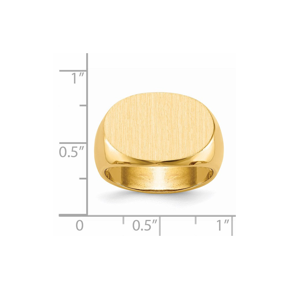 14k 13.0x19.0mm Open Back Mens Signet Ring