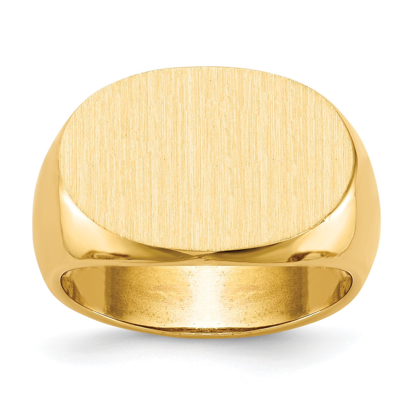 14k 19.0x13.0mm Oval Open Back Mens Signet Ring