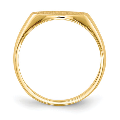 14k 11.5x6.5mm East-West Oval Closed Back Signet Ring