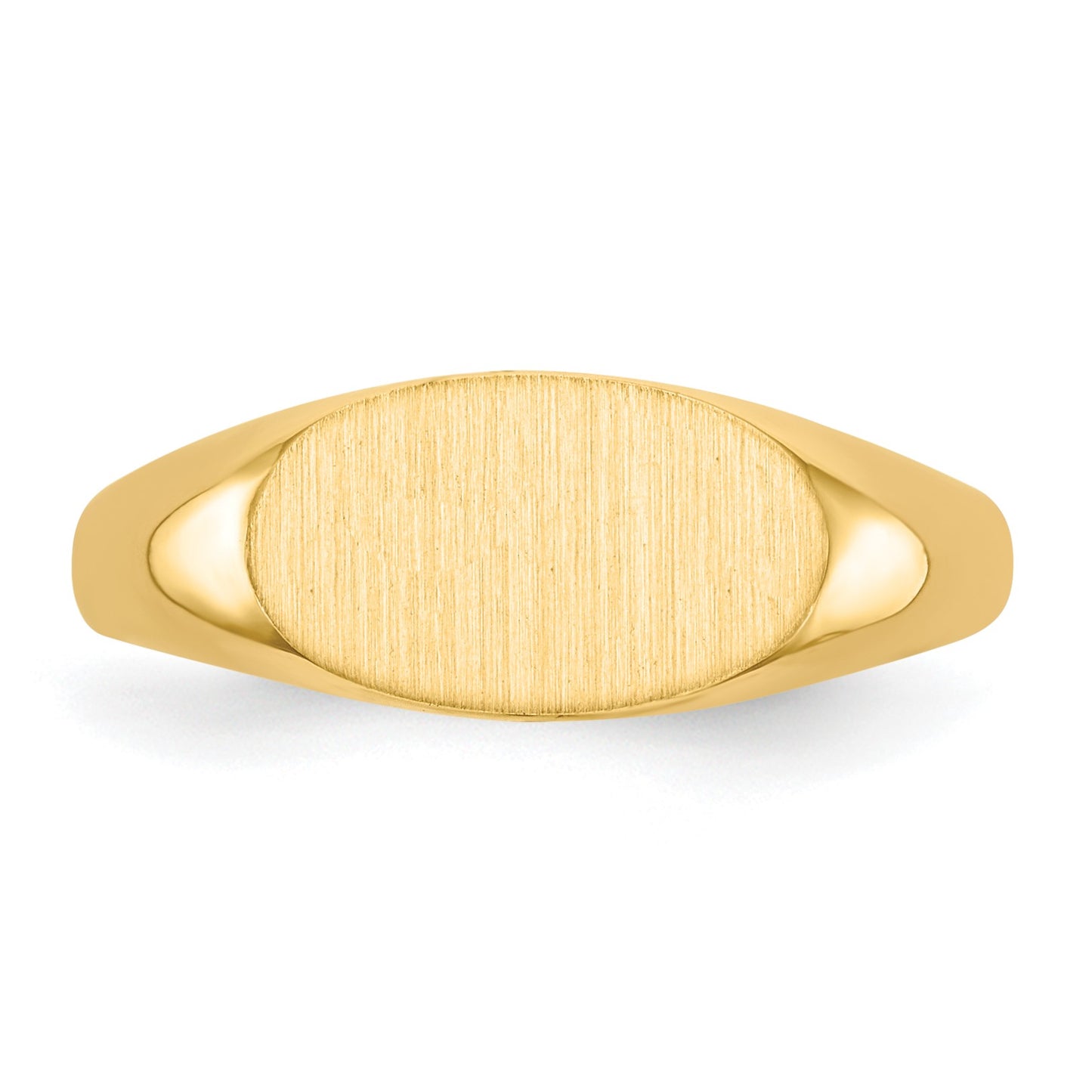14k 11.5x6.5mm East-West Oval Closed Back Signet Ring