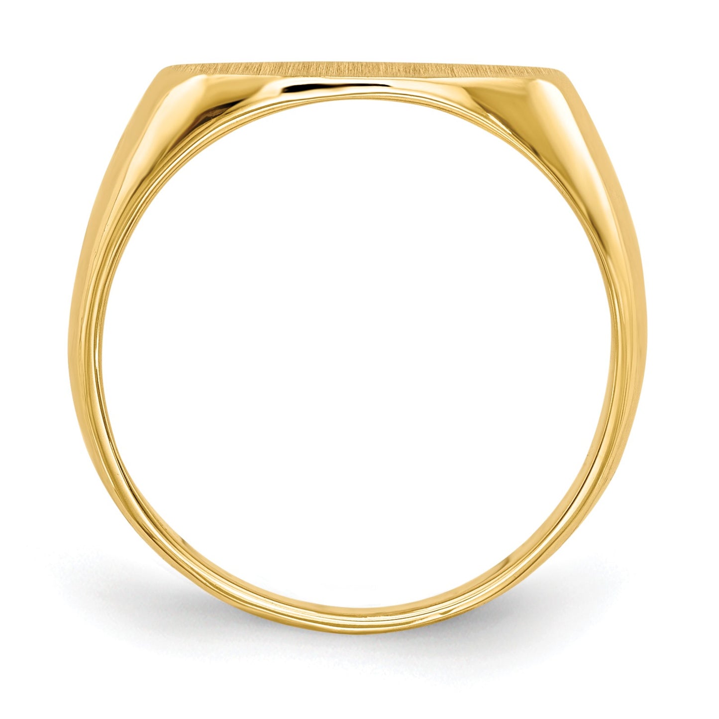 14k 13.0x7.0mm East-West Oval Closed Back Signet Ring