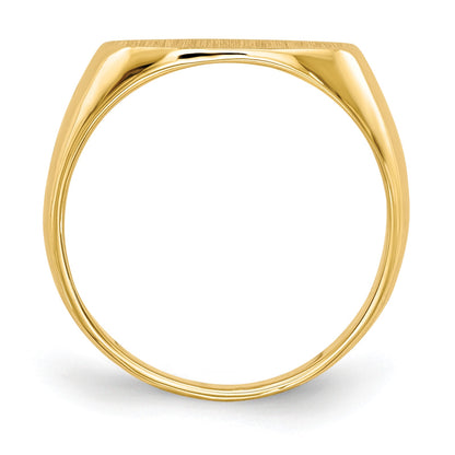 14k 13.0x7.0mm East-West Oval Closed Back Signet Ring