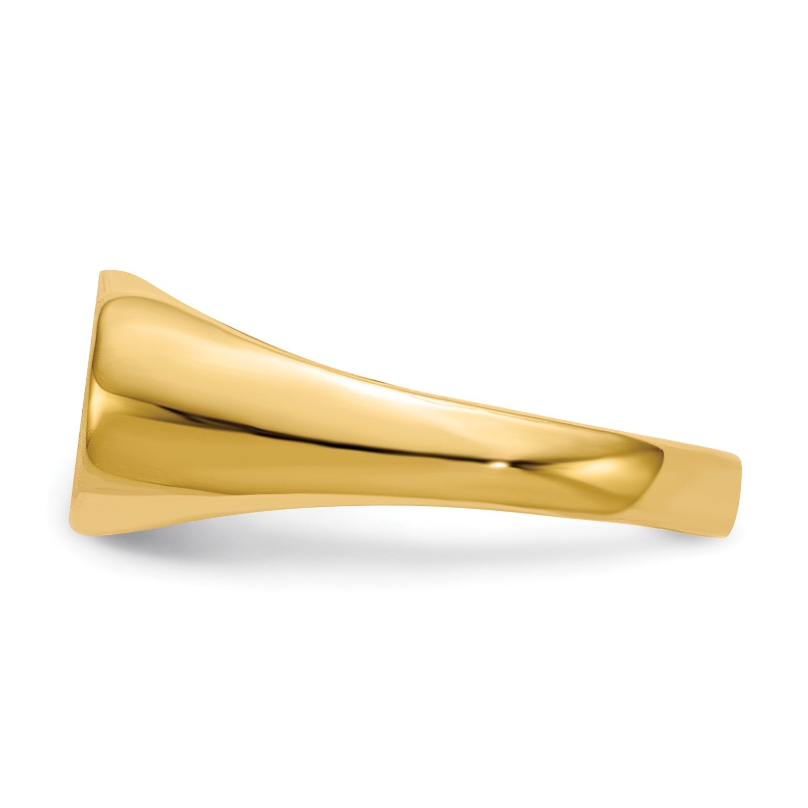 14k 13.0x7.0mm East-West Oval Closed Back Signet Ring