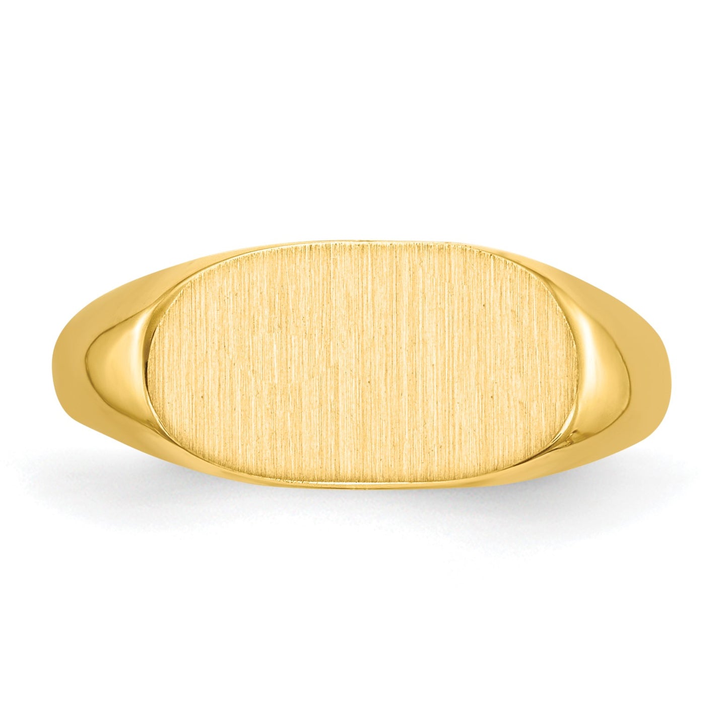14k 13.0x7.0mm East-West Oval Closed Back Signet Ring