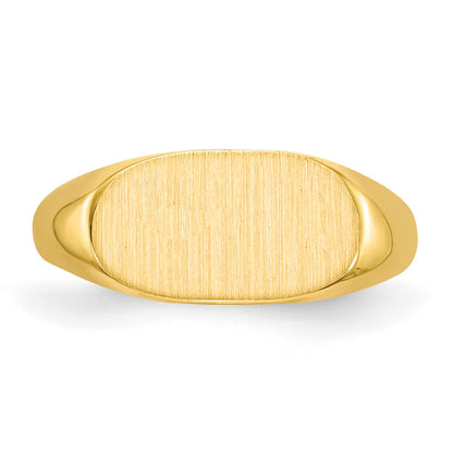 14k 13.0x7.0mm East-West Oval Closed Back Signet Ring