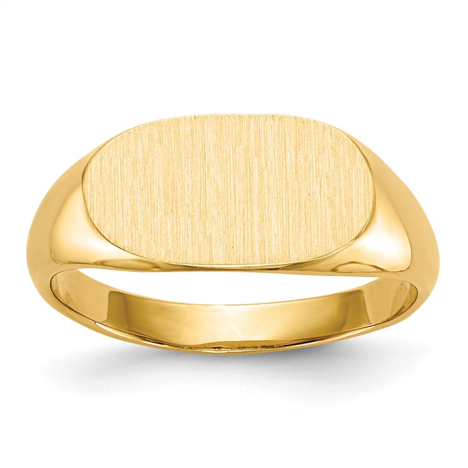 14k 13.0x7.0mm East-West Oval Closed Back Signet Ring
