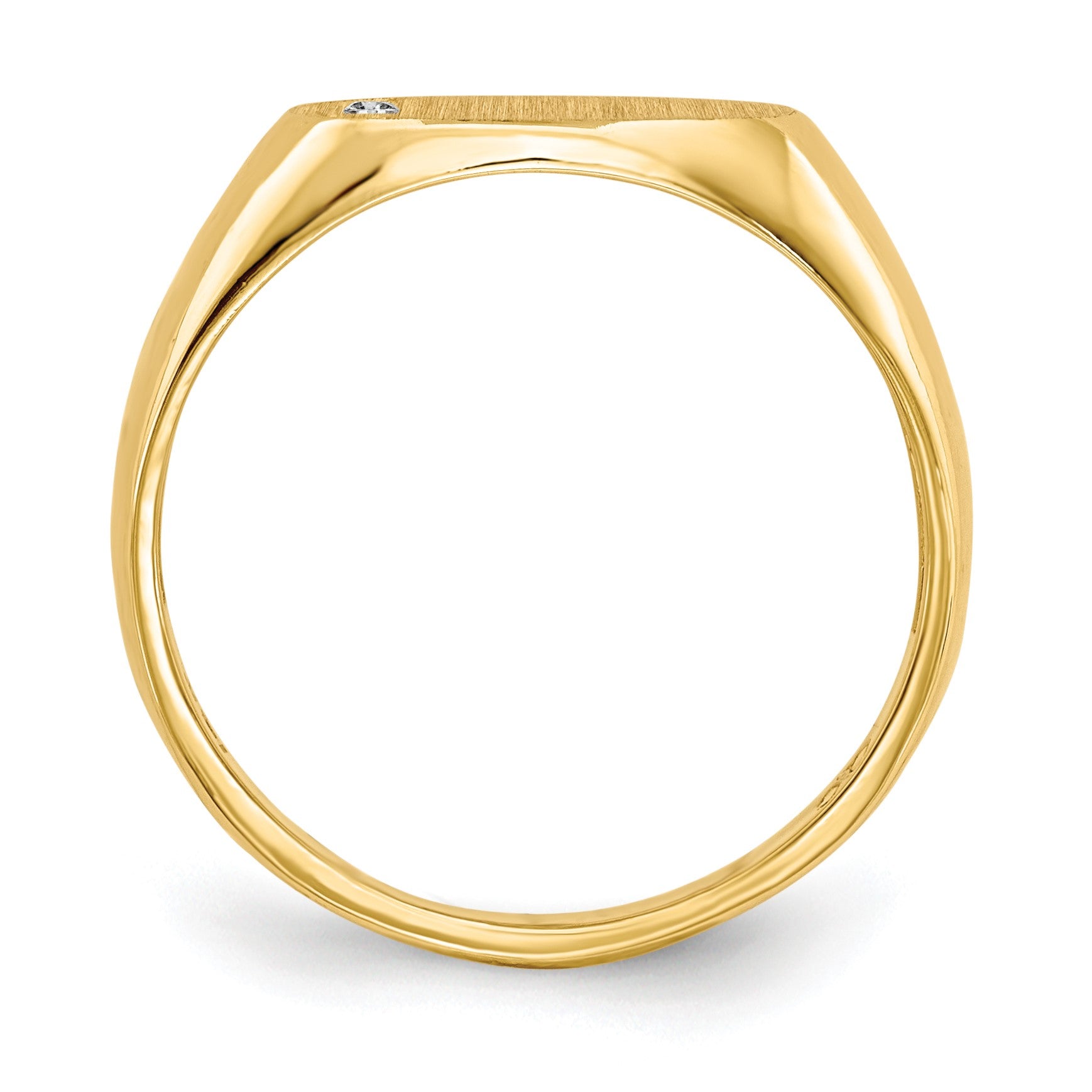 14k 1/2 point AA Diamond 11.0x6.5mm Oval Open Back Signet Ring