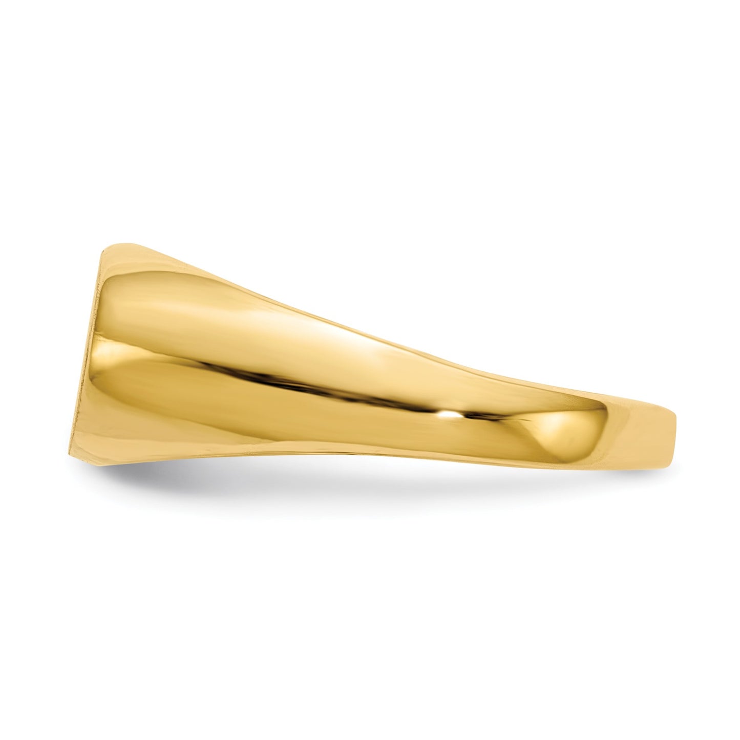 14k 1/2 point AA Diamond 11.0x6.5mm Oval Open Back Signet Ring