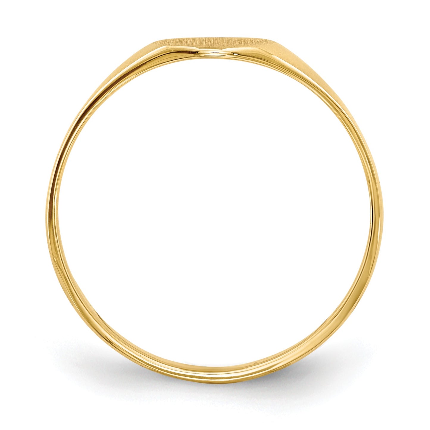 14k 6.5x7.5mm Round Closed Back Signet Ring