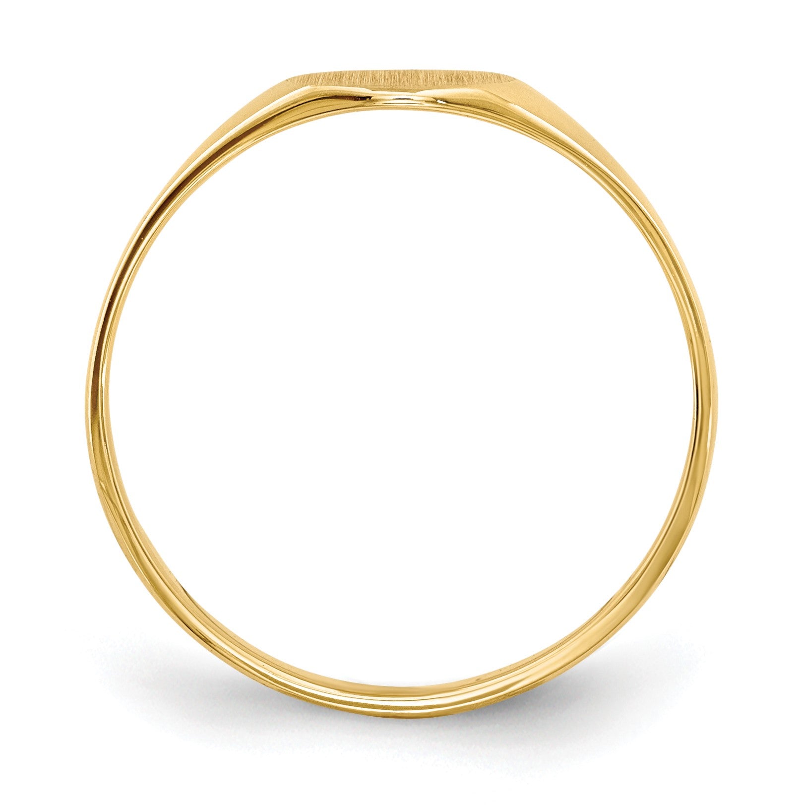 14k 6.5x7.5mm Round Closed Back Signet Ring