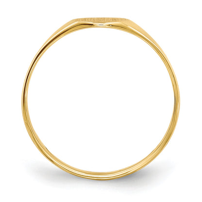 14k 6.5x7.5mm Round Closed Back Signet Ring