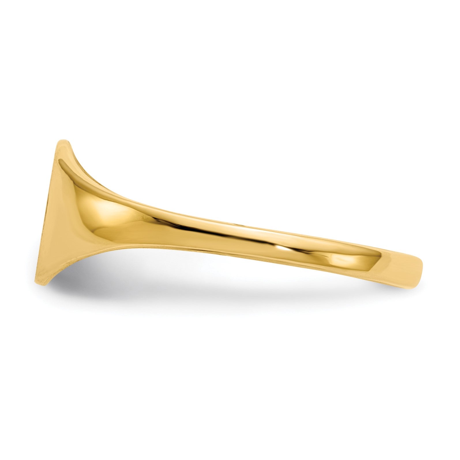 14k 6.5x7.5mm Round Closed Back Signet Ring