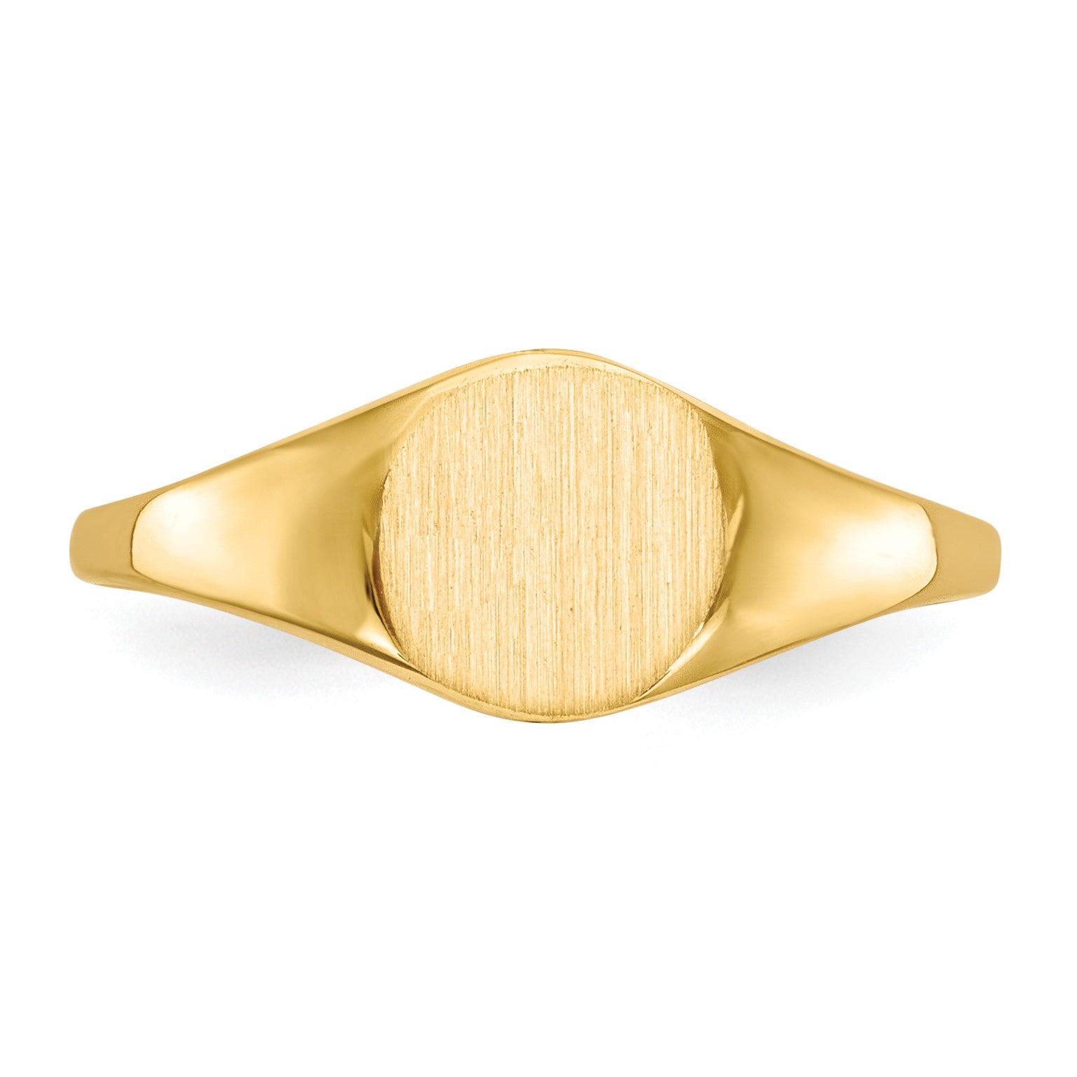14k 6.5x7.5mm Round Closed Back Signet Ring