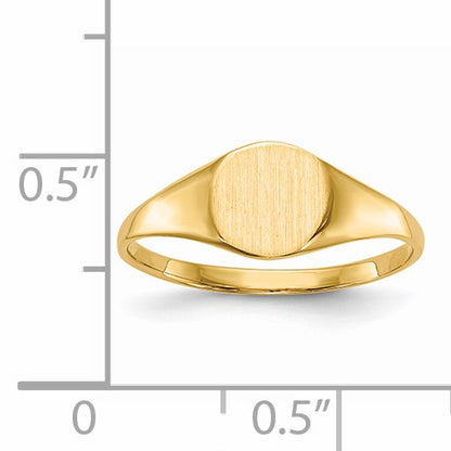 14k 6.5x7.5mm Round Closed Back Signet Ring