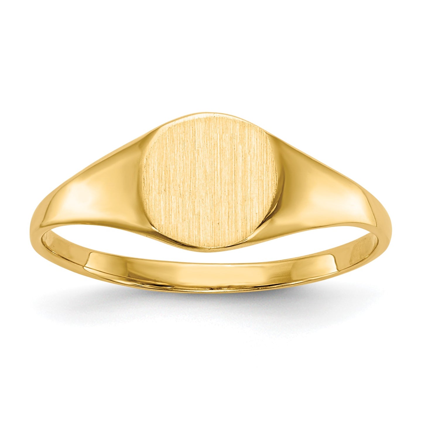 14k 6.5x7.5mm Round Closed Back Signet Ring