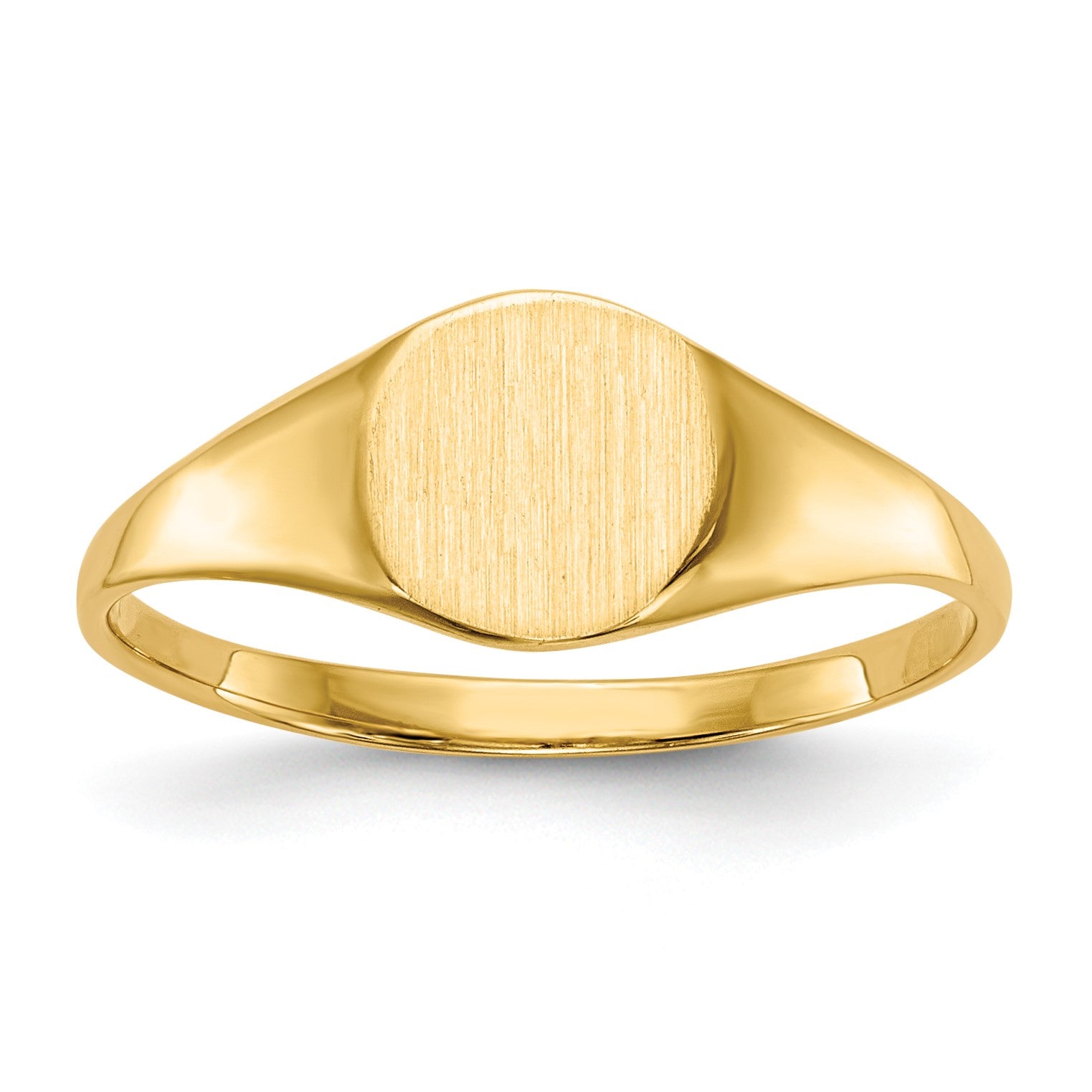 14k 6.5x7.5mm Round Closed Back Signet Ring