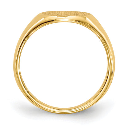 14k 8.5x7.5mm Closed Back Size 3 Childs Oval Signet Ring