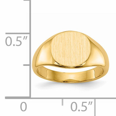 14k 8.5x7.5mm Closed Back Size 3 Childs Oval Signet Ring