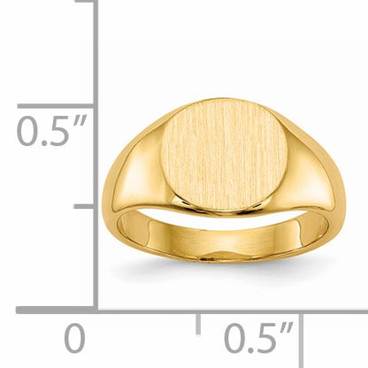 14k 8.5x7.5mm Closed Back Size 3 Childs Oval Signet Ring