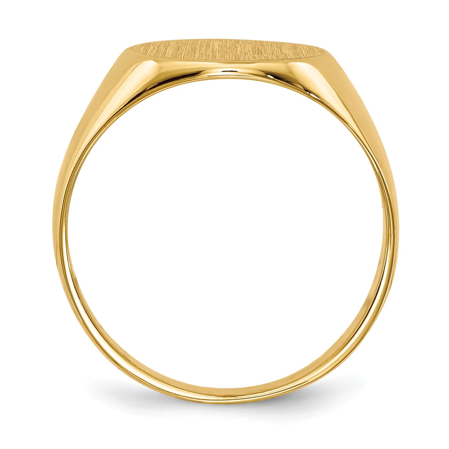 14k 10.5x11.0mm Round Closed Back Signet Ring