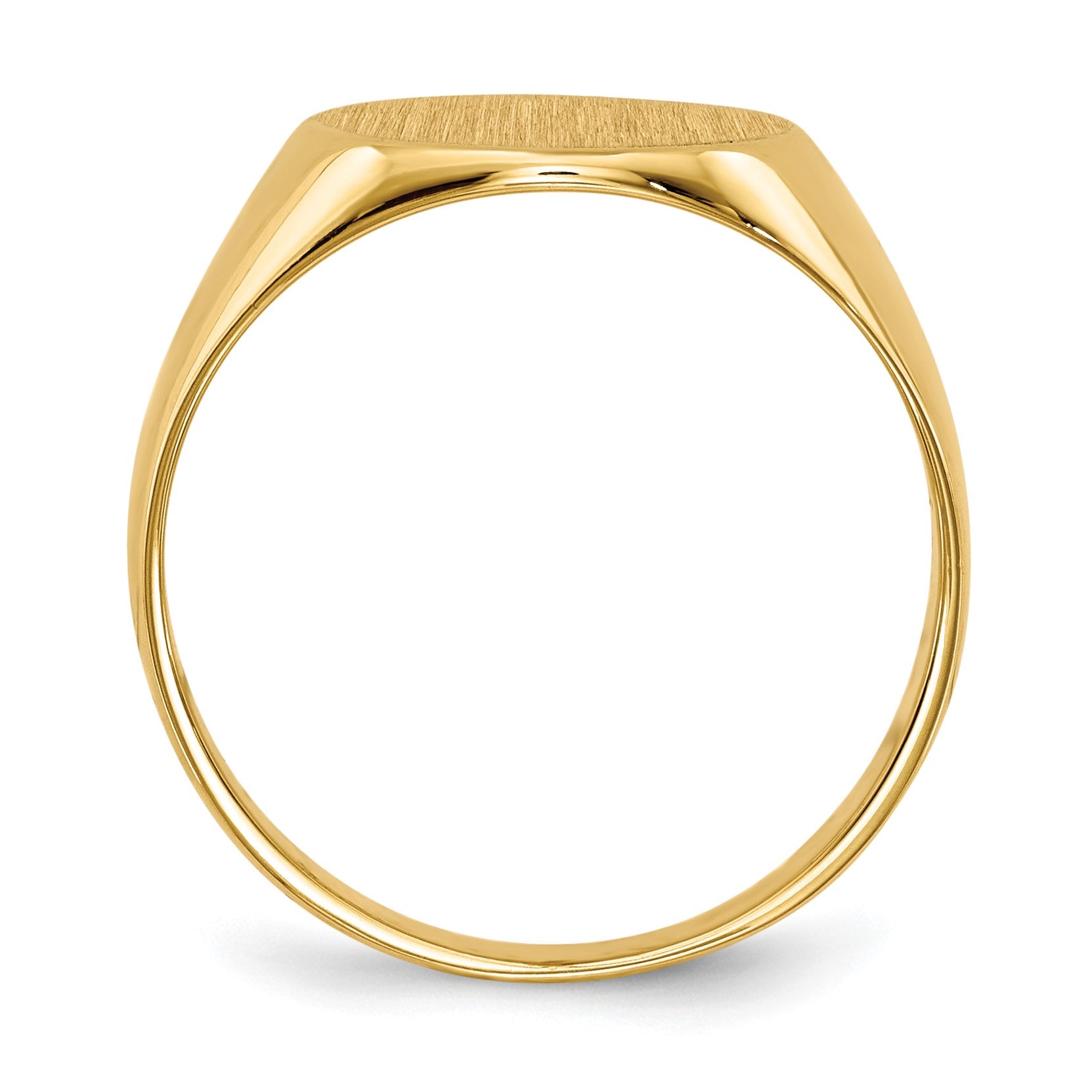14k 10.5x11.0mm Round Closed Back Signet Ring