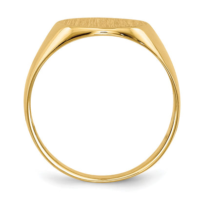 14k 10.5x11.0mm Round Closed Back Signet Ring
