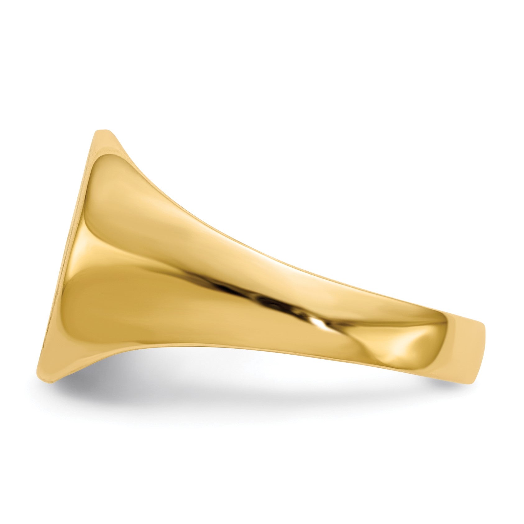 14k 10.5x11.0mm Round Closed Back Signet Ring