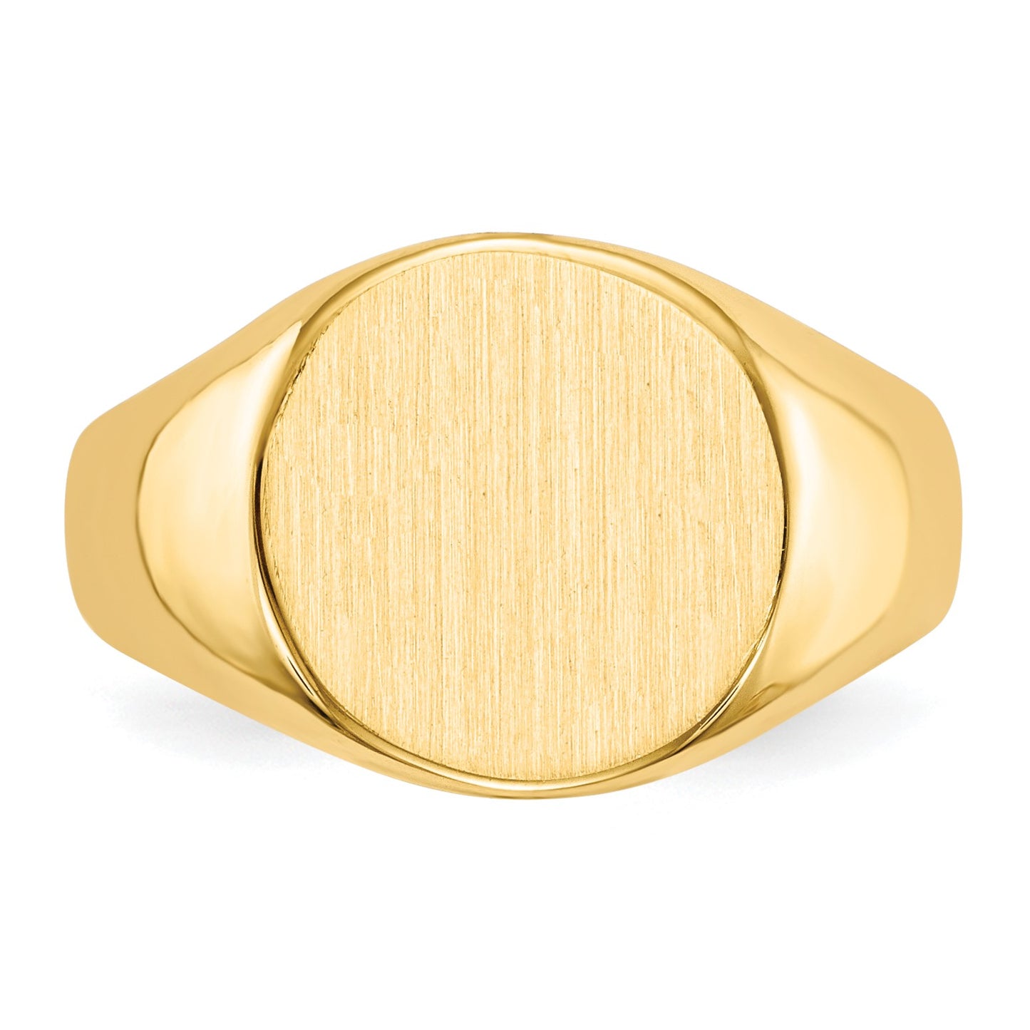 14k 10.5x11.0mm Round Closed Back Signet Ring