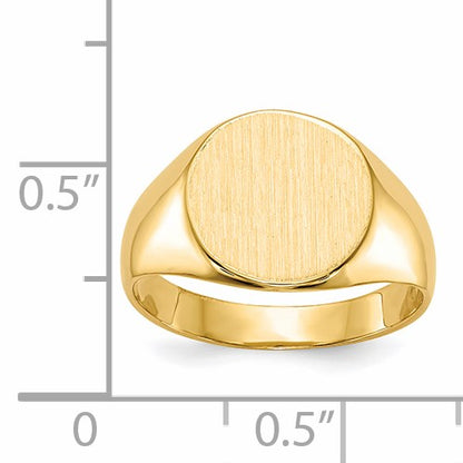 14k 10.5x11.0mm Round Closed Back Signet Ring