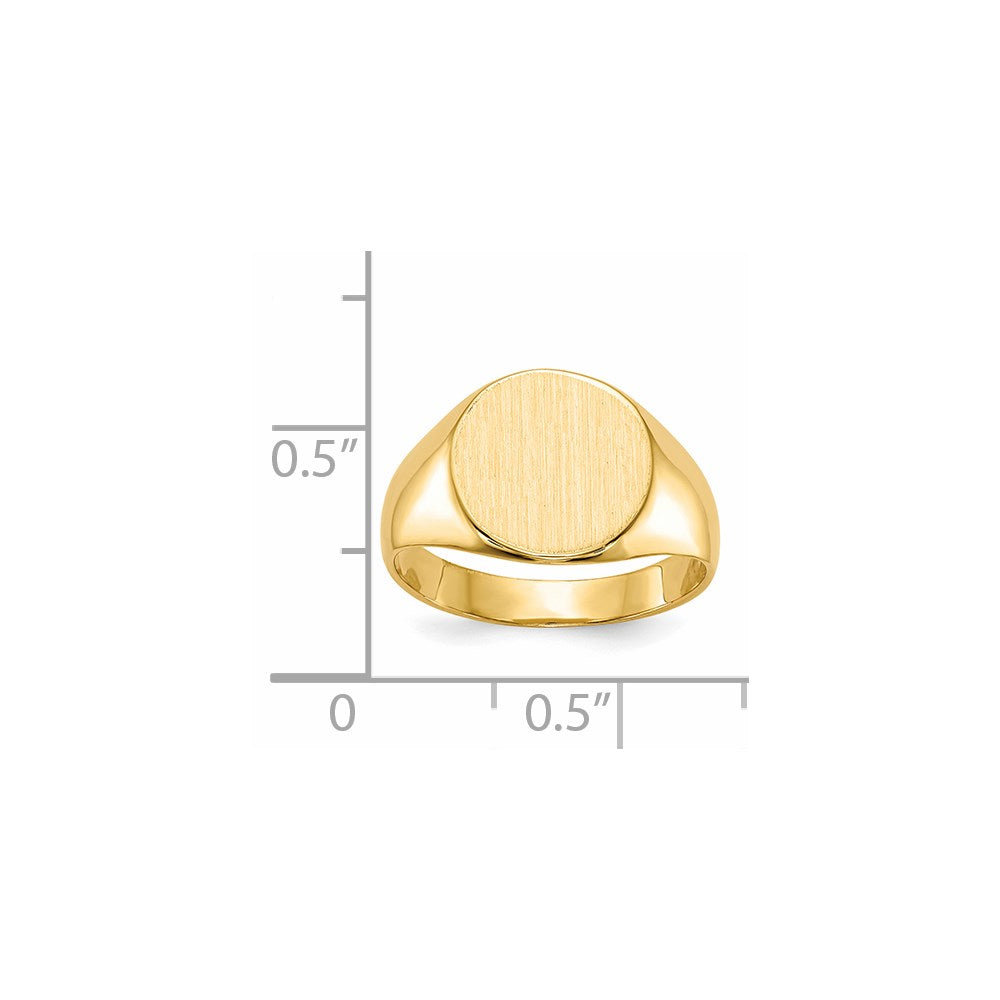 14k 10.5x11.0mm Closed Back Signet Ring