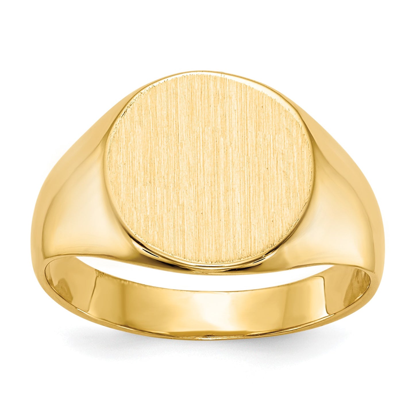 14k 10.5x11.0mm Round Closed Back Signet Ring