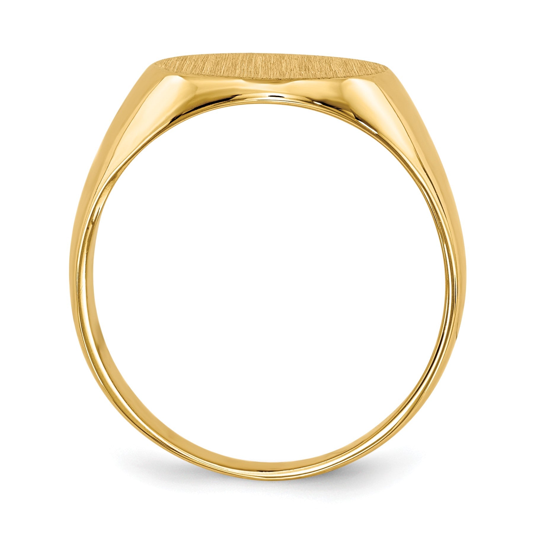 14k 11.5x12.0mm Round Closed Back Signet Ring