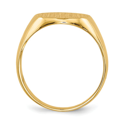 14k 11.5x12.0mm Round Closed Back Signet Ring