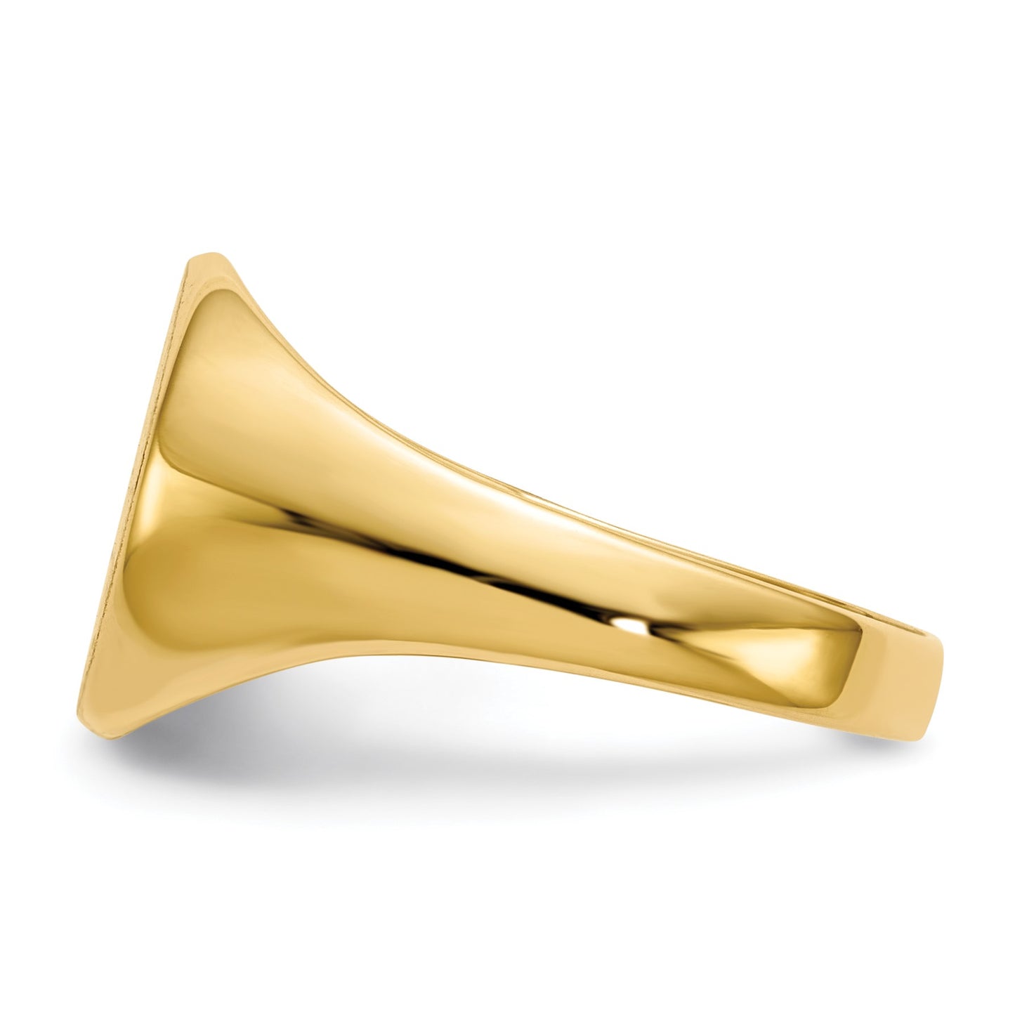 14k 11.5x12.0mm Round Closed Back Signet Ring