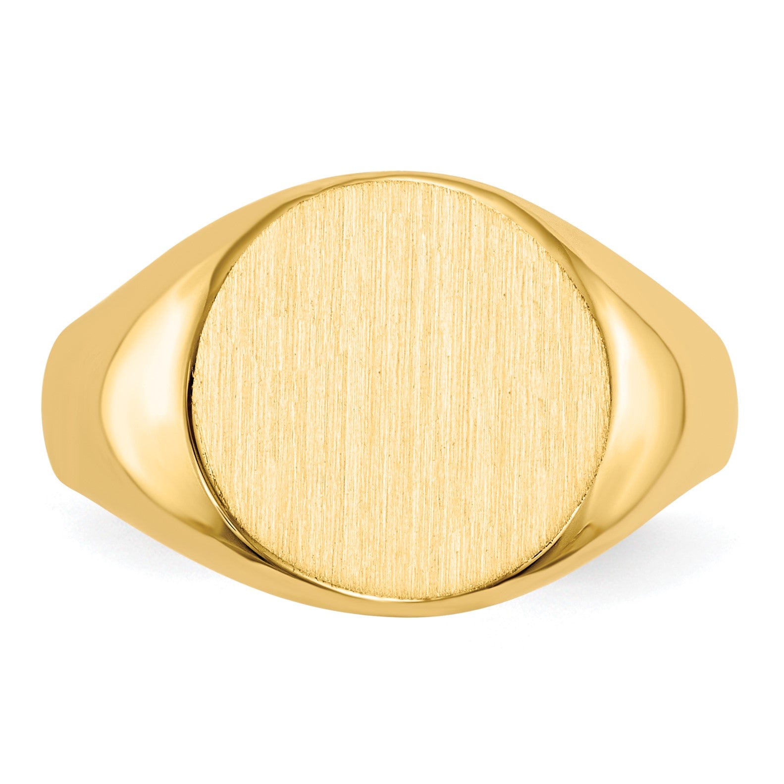 14k 11.5x12.0mm Round Closed Back Signet Ring