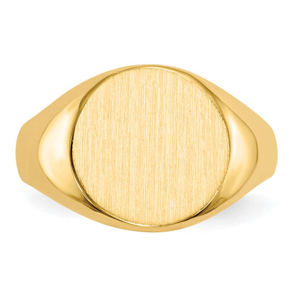 14k 11.5x12.0mm Round Closed Back Signet Ring