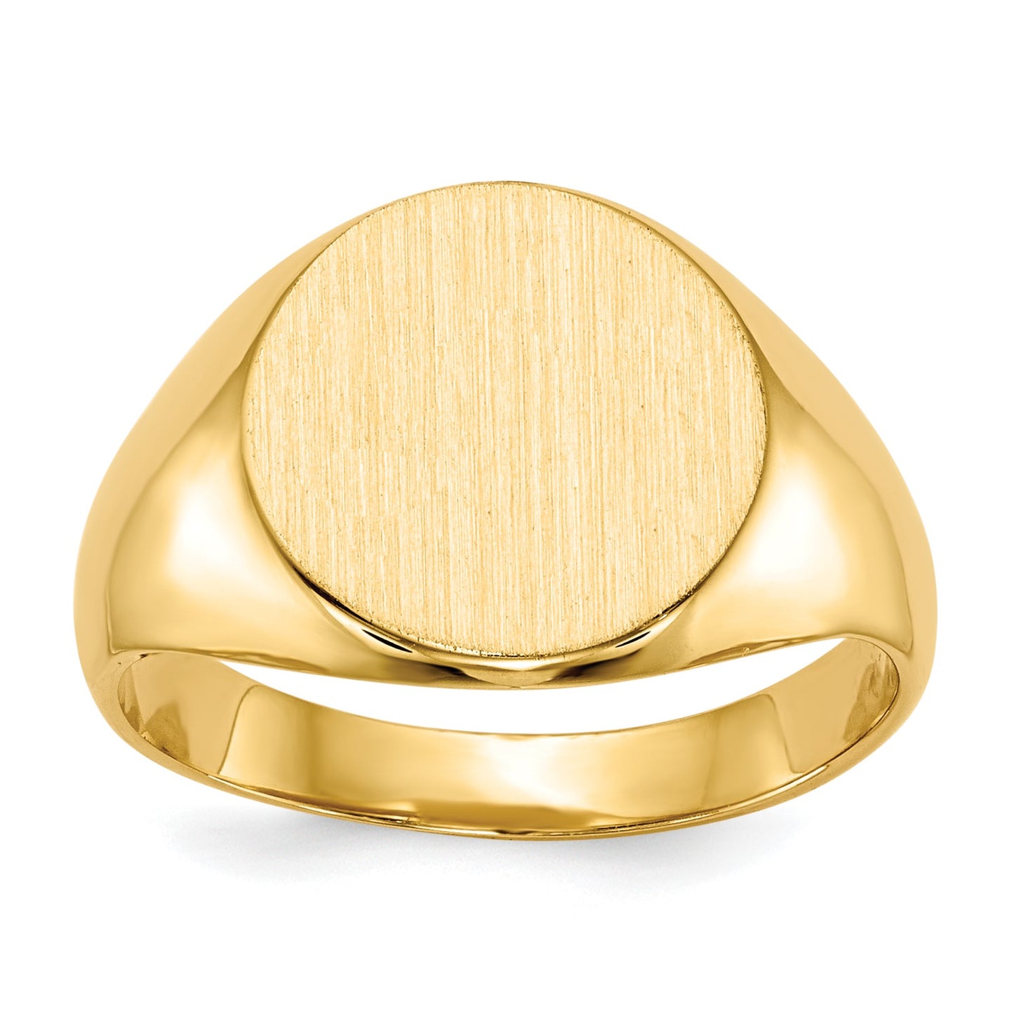14k 11.5x12.0mm Round Closed Back Signet Ring
