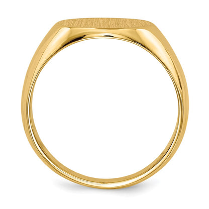 14k 12.5x13.5mm Closed Back Mens Signet Ring